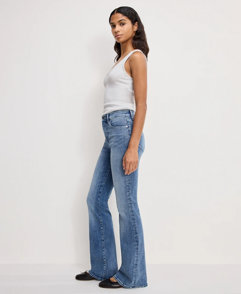 Good American Women's Slim Fit Mid-Rise Flare Leg Jeans