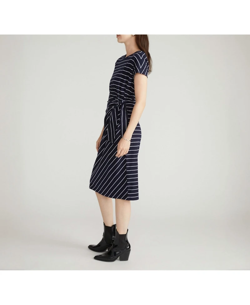 Universal Standard Plus Crescent Breton Stripe Knot Dress