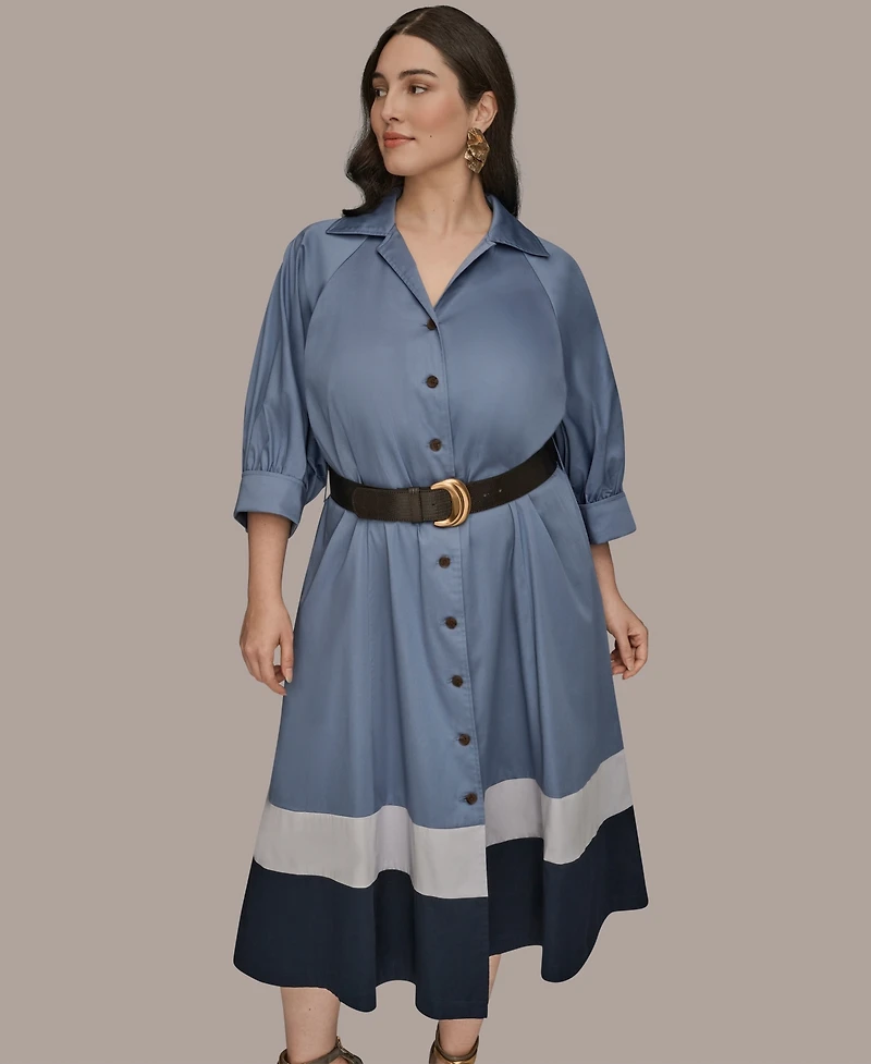 Donna Karan New York Plus Belted Shirtdress