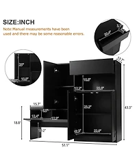 Slickblue Shoe Storage Bench with Cushion Seat, Doors, and Shelves