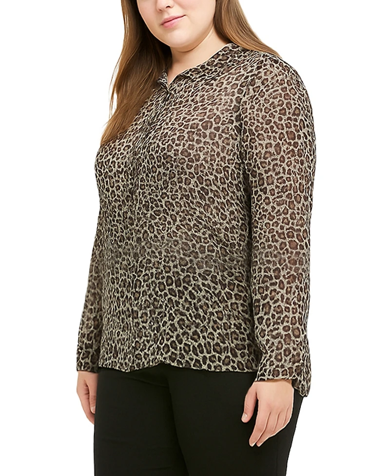 Coin 1804 Plus Jaguar Mesh Button front closure Shirt