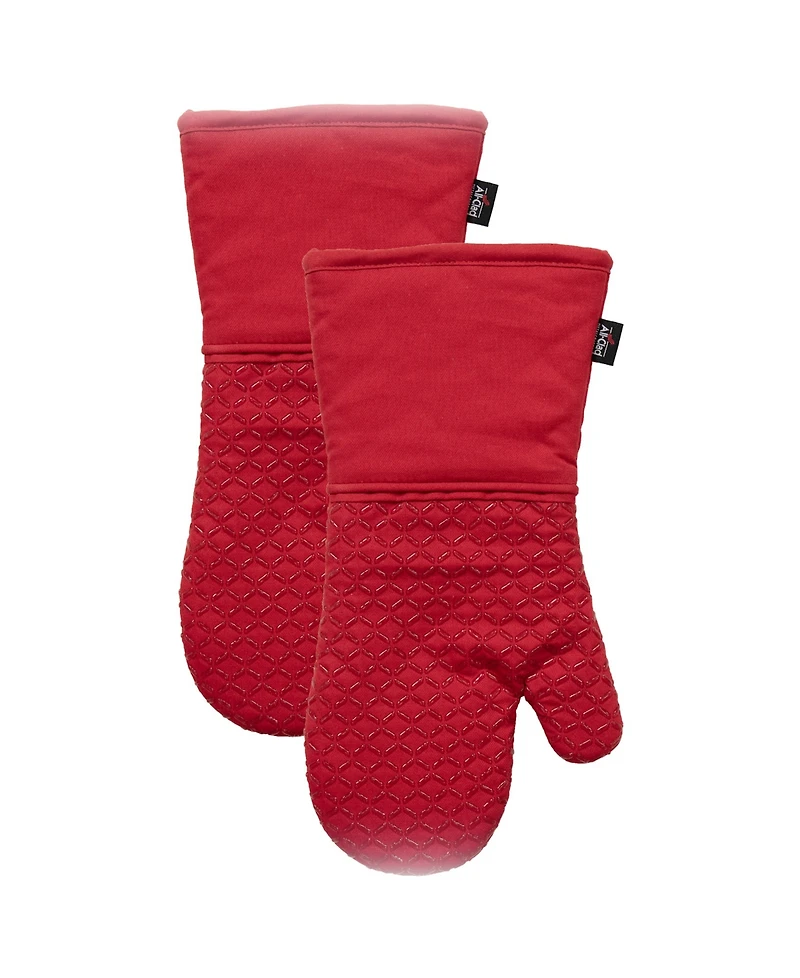 All-Clad Ogee Silicone Printed Cotton Oven Mitt Gloves, Set of 2