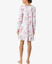 Aria Women's Brushed Long Sleeve Brushed Cotton Jersey Nightgown