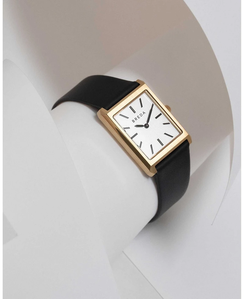 Breda Women's 'Virgil' 1736b Black Leather Strap Watch, 26mm