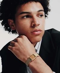 Breda Women's 'Virgil Tethered' Gold Stainless Steel Mesh Watch, 20mm