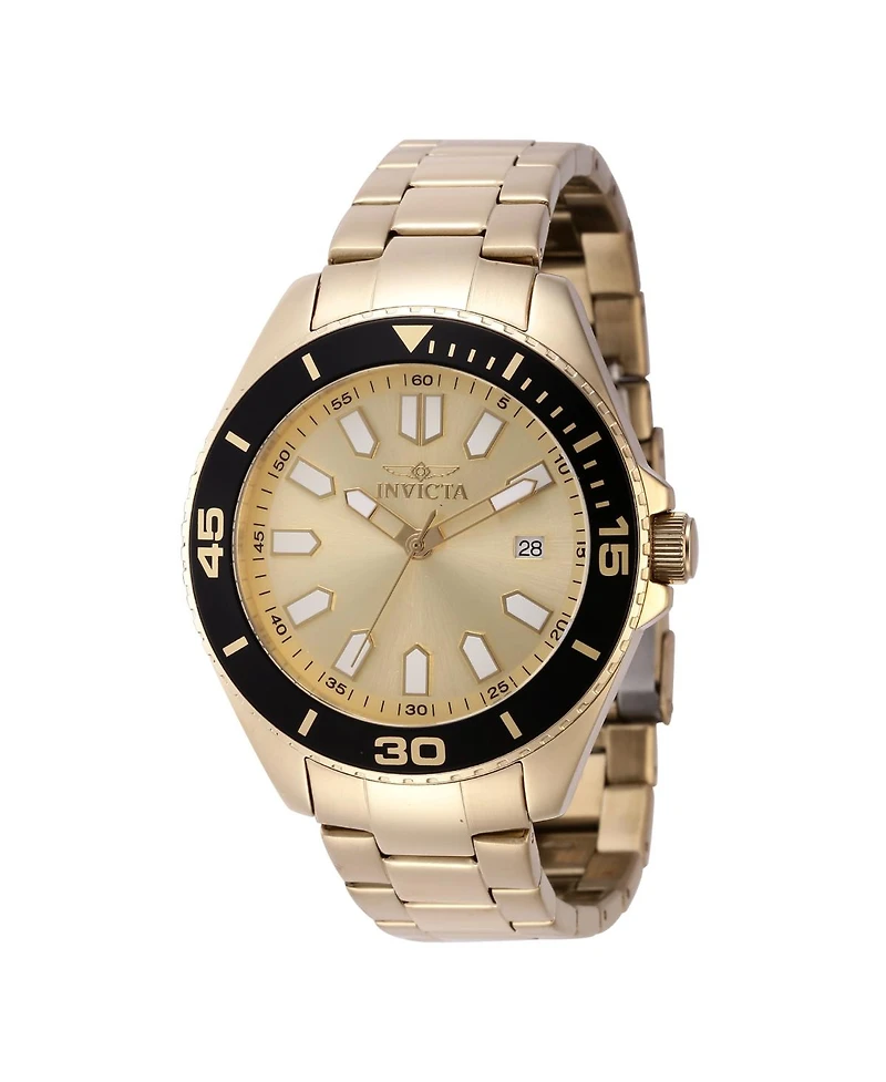 Invicta Men's 46317 Pro Diver Quartz VJ42 Gold Dial Watch