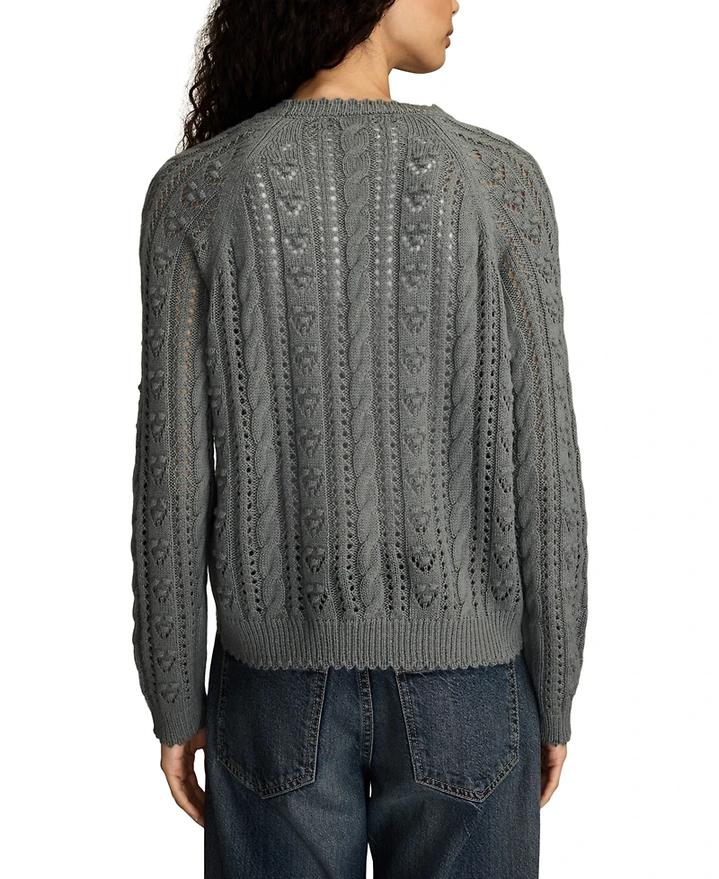 Lucky Brand Women's Pointelle Crewneck Sweater