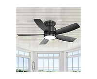 42-inch Modern Black 5-Blade Ceiling Fan With 6-Speed Adjustable Wind Speed and Light Kit
