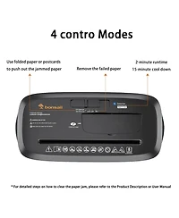 Bonsaii 8-Sheet Strip-Cut Shredder for Home Office, Shreds CDs/Credit Cards, with Overheat Protection and 3.4-Gallon Wastebasket
