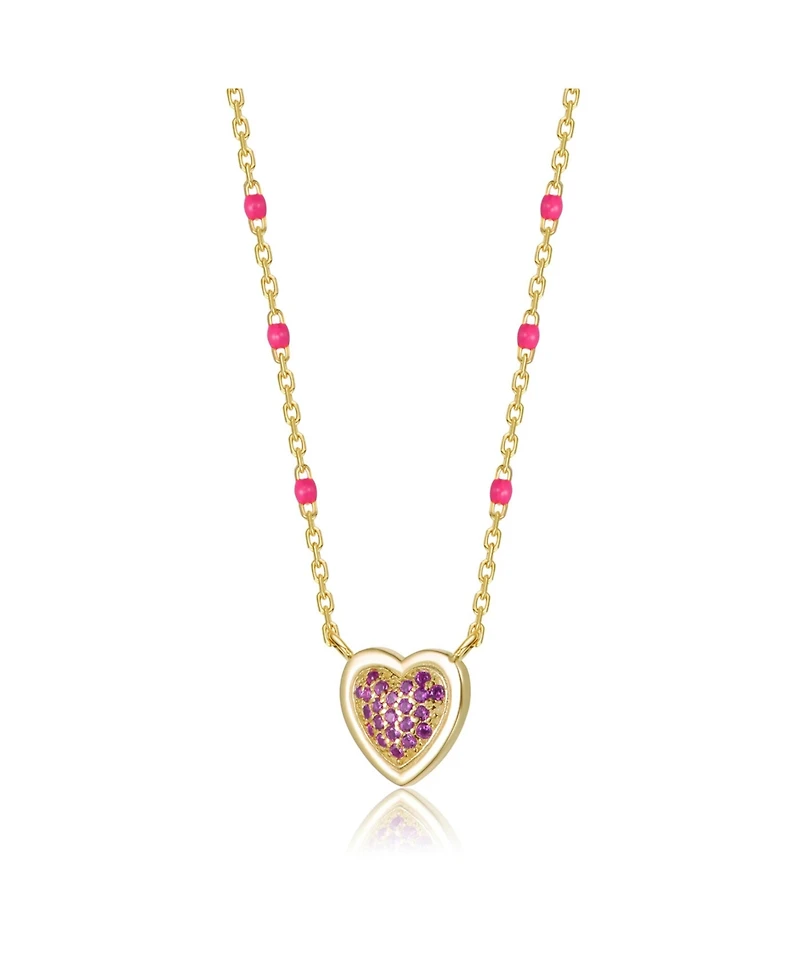 GiGiGirl 14K Gold Plated with Red Heart Design Necklace