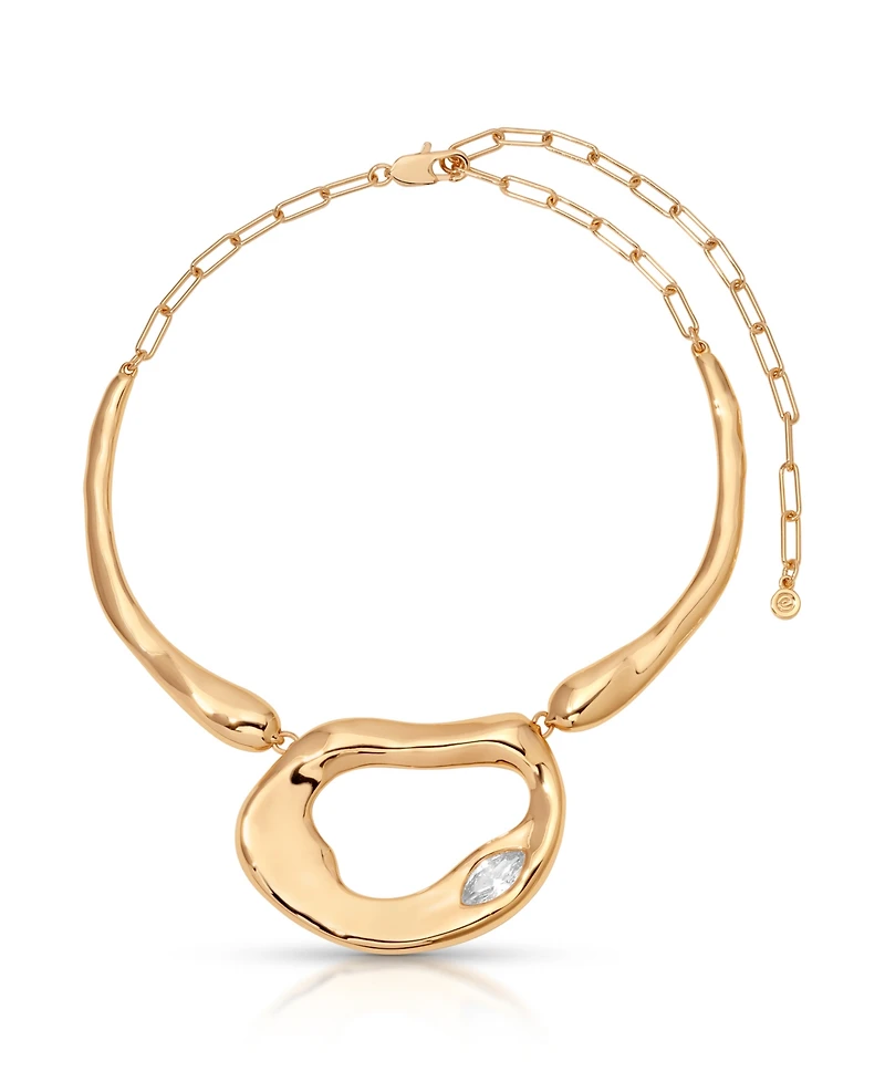 Ettika Gold Plated Molten Marquise Necklace