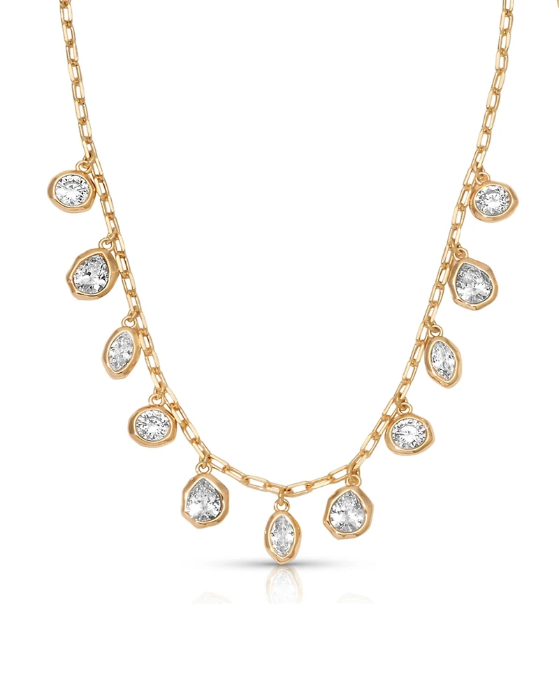 Ettika Gold Plated Liquid Crystal Charm Necklace