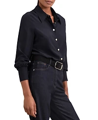 Reiss Women's Silk Embossed-Button Shirt
