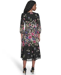 Jessica Howard Petite Jewel Neck Midi Dress