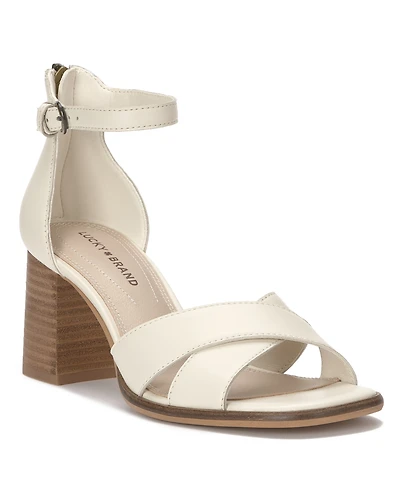 Lucky Brand Women's Herrika Stacked Heel Crisscross Dress Sandals