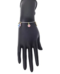 Disney Stitch and Angel Holiday Charm Adjustable Bolo Bracelet