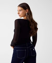 Guess Women's Long-Sleeve Boat Neck Kadelyn Top