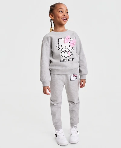 Hello Kitty Girls Toddler 2T-4T 5-6X 2-Pc. Top & Fleece Jogger Set
