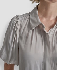 Dkny Women's Short-Sleeve Park Satin Top