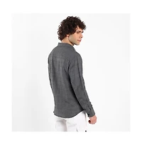 Campus Sutra Men's Solid Textured Knit Shirt
