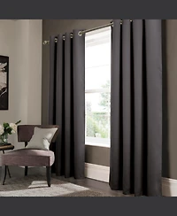 Rt Designer Collection Anchorage Blackout Grommet Luxurious Modern Design Curtain Panel 54" x 95" Charcoal