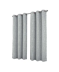 Rt Designer Collection Jasper Lurex Jacquard 2 Pack Grommet Curtain Panel 36" x 84" Silver