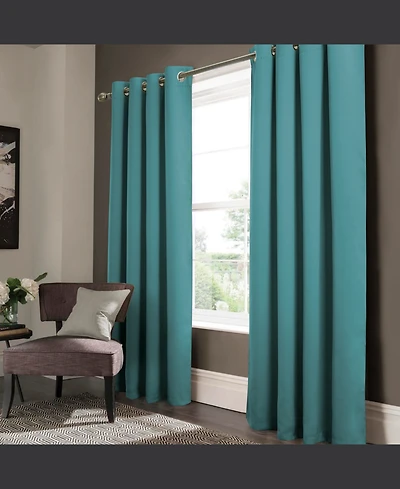 Rt Designers Collection Anchorage Blackout Grommet Curtain Panel 54" x 84" Turquoise