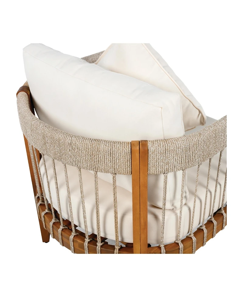 Streamdale Furniture Streamdale Acacia Wood Outdoor Club Chair Set with Rope Accents