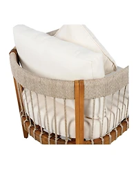 Streamdale Furniture Streamdale Acacia Wood Outdoor Club Chair Set with Rope Accents