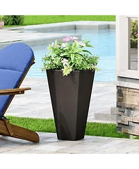 Streamdale Furniture Durable Cast Stone Tapered Planter Sleek Aesthetic Design Outdoor & Indoor Use