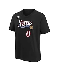 Nike Big Boys and Girls Tyrese Maxey Black Philadelphia 76ers Name Number T-Shirt