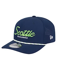 New Era Men's College Navy Seattle Seahawks Script 9SEVENTY Adjustable Hat