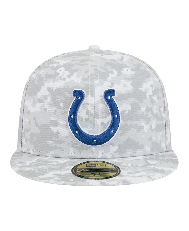 New Era Men's White Indianapolis Colts 2025 Salute to Service Fan Pack 59FIFTY Fitted Hat