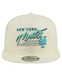 New Era Men's Cream New York Mets Chrome Golfer Adjustable Hat