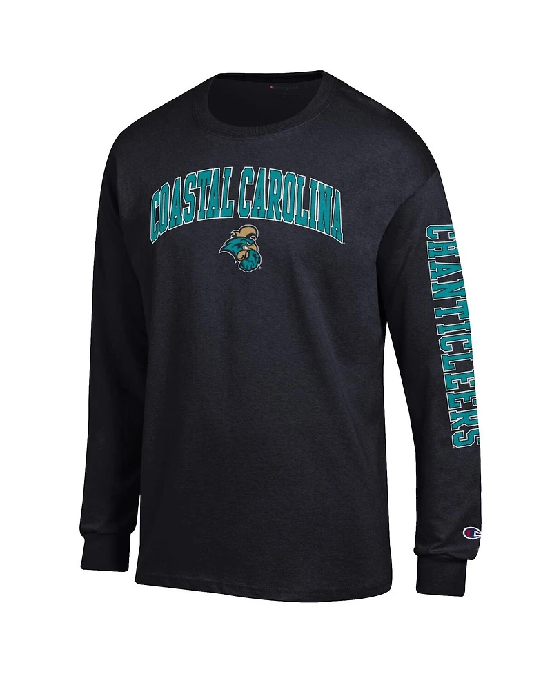 Champion Men's Black Coastal Carolina Chanticleers Arch Over Logo 2-Hit Long Sleeve T-Shirt