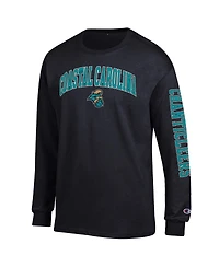 Champion Men's Black Coastal Carolina Chanticleers Arch Over Logo 2-Hit Long Sleeve T-Shirt