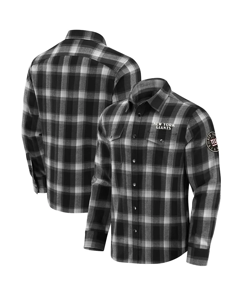 Fanatics Men's Black Indianapolis Colts Flannel Plaid Full-Snap Shirt
