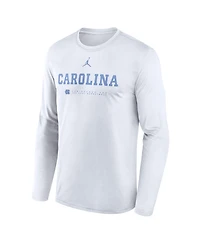 Jordan Men's White North Carolina Tar Heels 2025 Courtside Basketball Shootaround Legend Dri-fit Long Sleeve T-Shirt