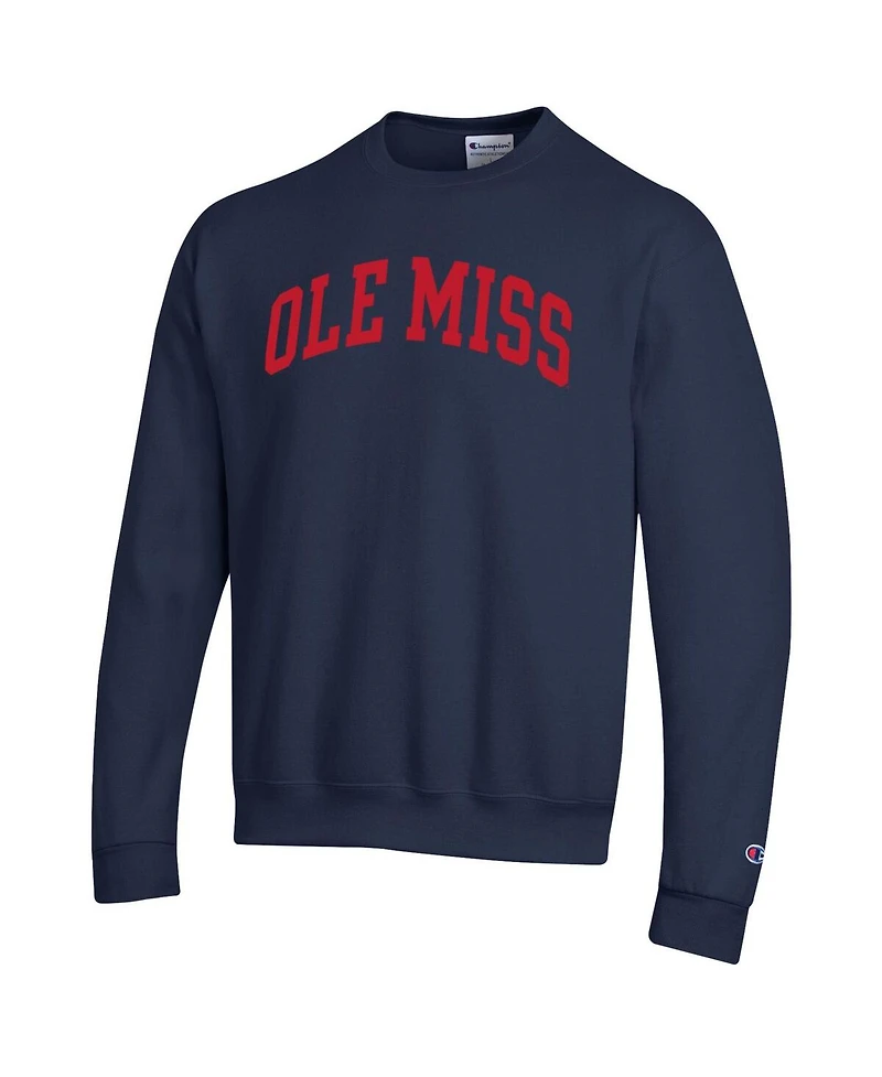 Champion Men's Navy Ole Miss Rebels Basic Arch Fleece Pullover Sweatshirt