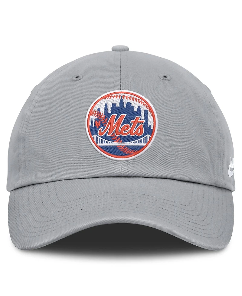 Nike Men's Gray New York Mets Cooperstown Collection Club Adjustable Hat