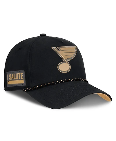 Fanatics Men's Black St. Louis Blues Military Appreciation Authentic Pro A-Frame Adjustable Hat