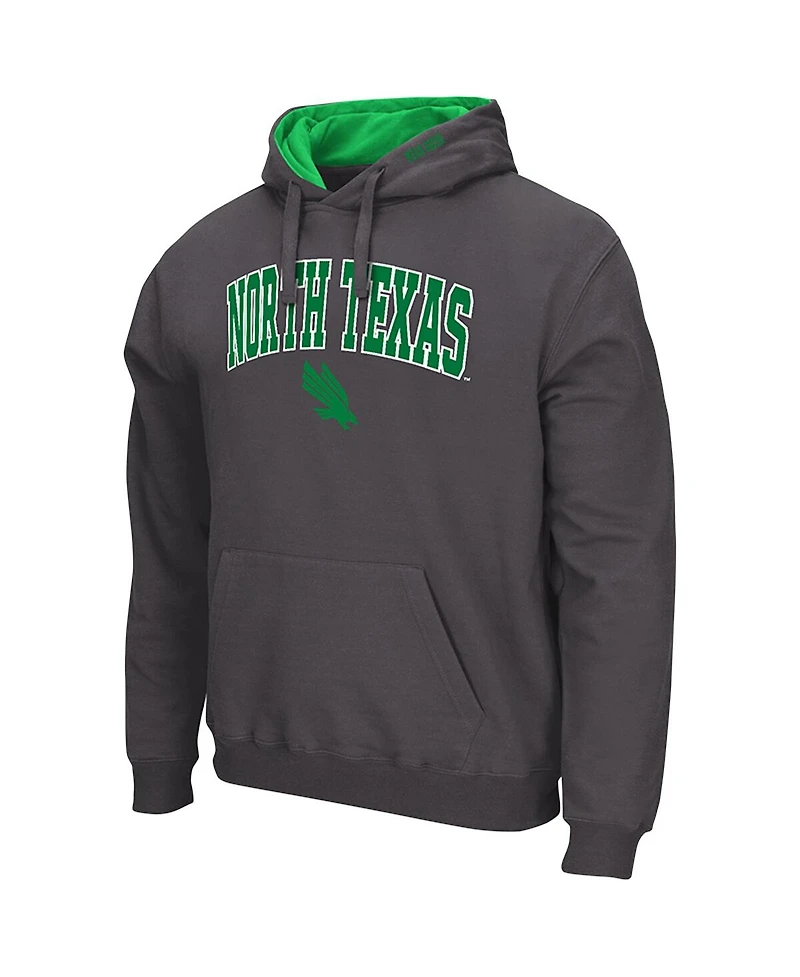 Colosseum Men's Charcoal North Texas Mean Green Arch Logo 3.0 Hoodie