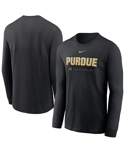 Nike Men's Black Purdue Boilermakers 2025 Courtside Basketball Shootaround Dri-fit Long Sleeve T-Shirt
