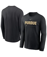 Nike Men's Black Purdue Boilermakers 2025 Courtside Basketball Shootaround Dri-fit Long Sleeve T-Shirt