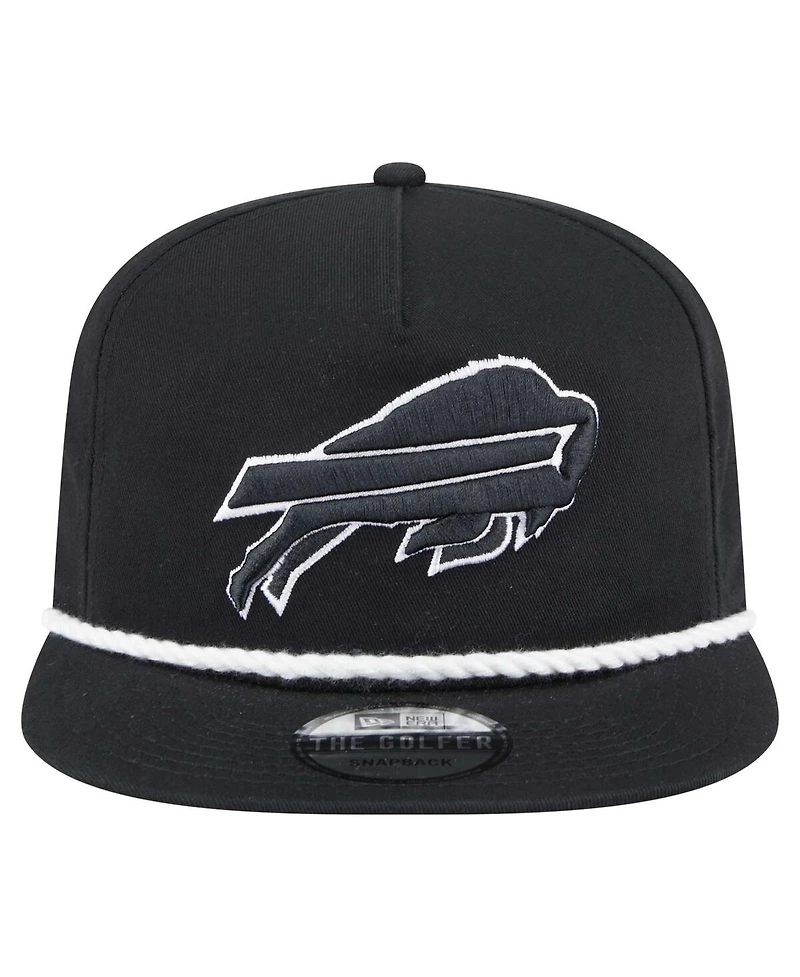 New Era Men's Black Buffalo Bills B-Dub Golfer Snapback Hat