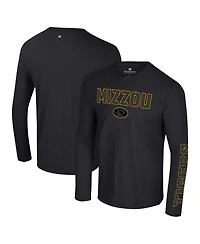 Colosseum Men's Black Missouri Tigers Color Pop Active Blend 2-Hit Long Sleeve T-Shirt