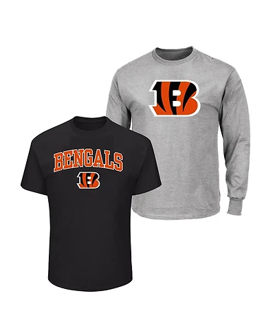 Fanatics Men's 2-Pack Black/Heather Gray Cincinnati Bengals Big Tall T-Shirt Set