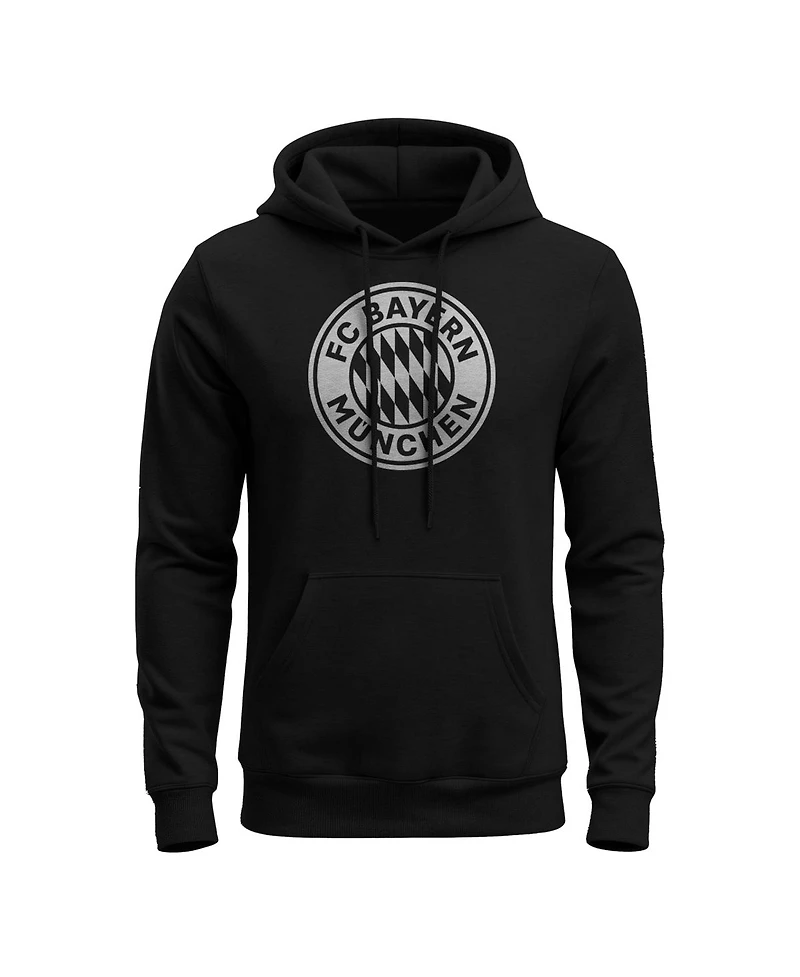 1863FC Men's Black Bayern Munich Mono Badge Fleece Hoodie