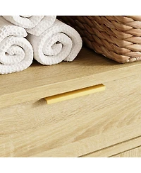 Bathroom Cabinet with Flip Storage and 3-Shelves and Drawer