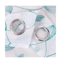 Rt Designers Collection Ramallah Krista Embroidered Grommet Curtain Panel - 54x90", White/Teal